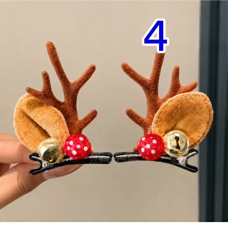 クリスマス ヘアクリップ 新発売セール トナカイ 2個セット キッズ