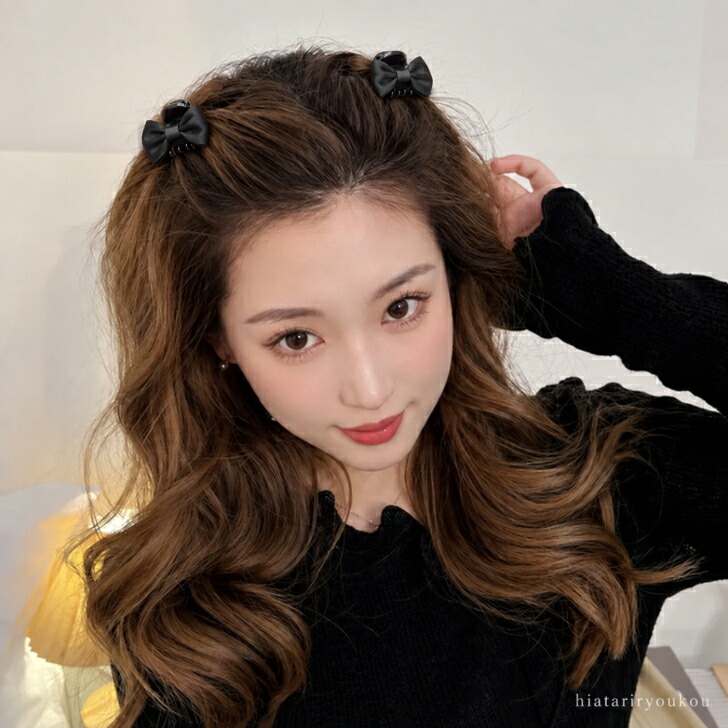 ヘアクリップ 2個セット 新発売セール 送料無料 リボン ミニ バンス
