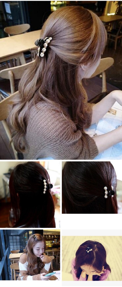 市場 ヘアクリップ 髪留め ラインストーン バナナクリップ ゴージャス ブラウン まとめ髪 ヘアアクセサリー ヘアアレンジ パール 高級感