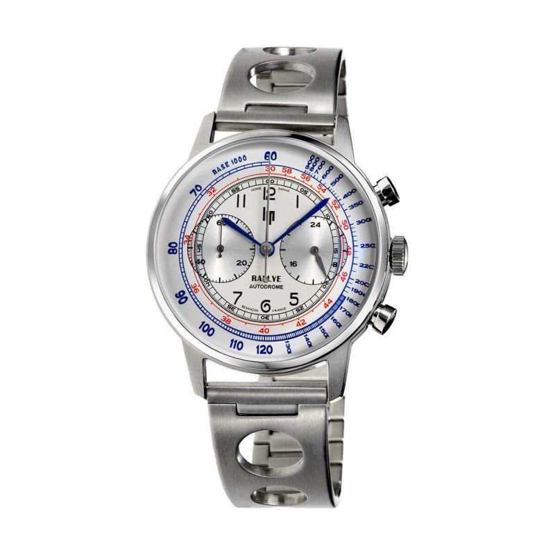 リップ LIP 腕時計 メンズ RALLYE 41mm ラリー シルバー クロノグラフ ブラックレザーベルト 革ベルト ステンレスベルトの画像