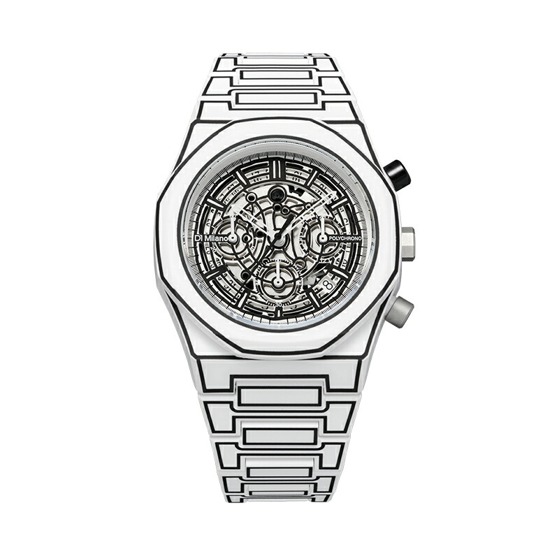 ディーワンミラノ D1 MILANO 腕時計 メンズ POLYCHRONO ポリカーボン ポリクロノ スケッチ ブラック ホワイトの画像