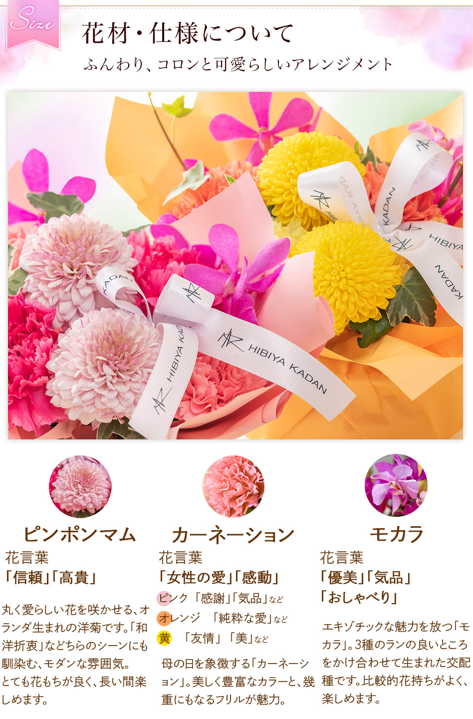 花材と花言葉について