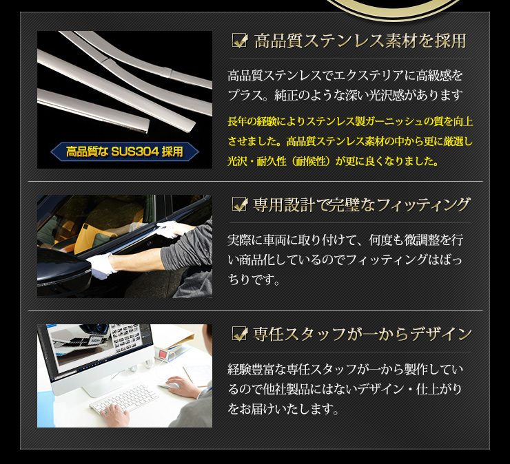 日産 キックス 専用 メッキパーツ ウェザーモールガーニッシュ 4PCS 