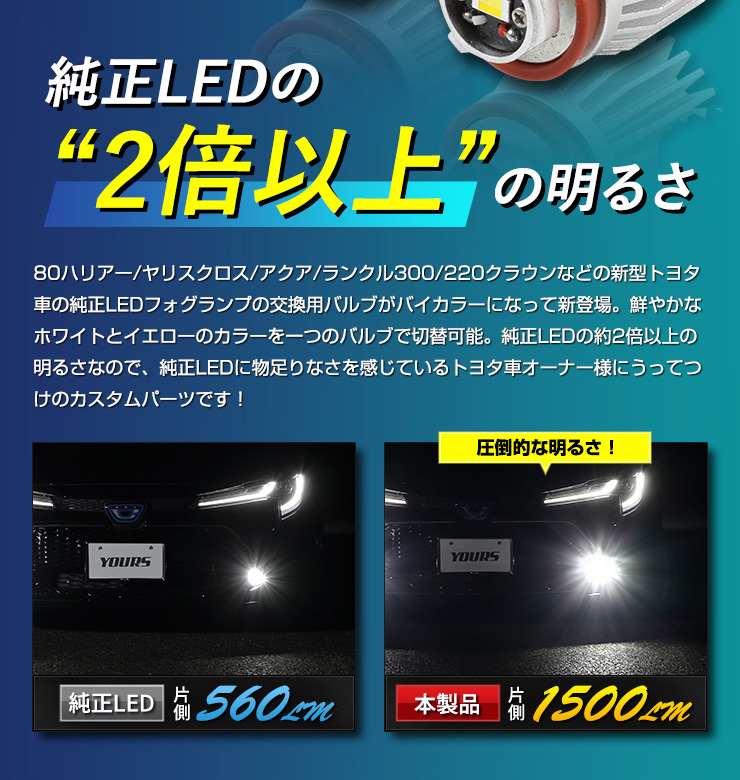 【新車外し】LEDフォグランプ カローラ スポーツ ヤリス クロス ルーミー後期 foglmp-a-wy-cc-1.jpg