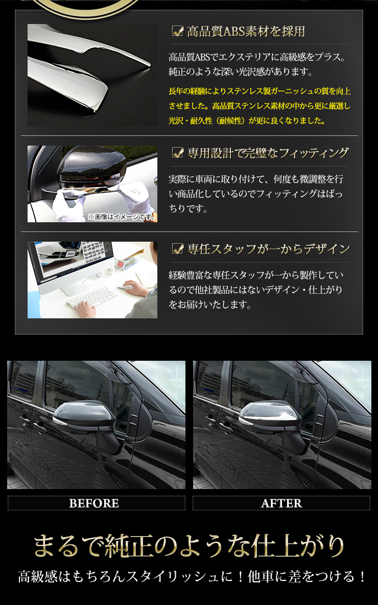 トヨタ シエンタ MXP系 専用 ミラーガーニッシュ 2PCS SIENTAドアミラー ABS ドレスアップ アクセサリー TOYOTA  :y409-003:カー用品 カスタムパーツ ユアーズ - 通販 - Yahoo!ショッピング