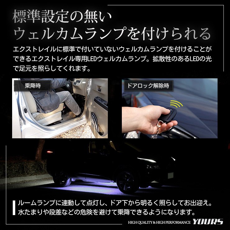 YOURS エクストレイル T33 専用 10連LED ウェルカムランプ 【ブルー