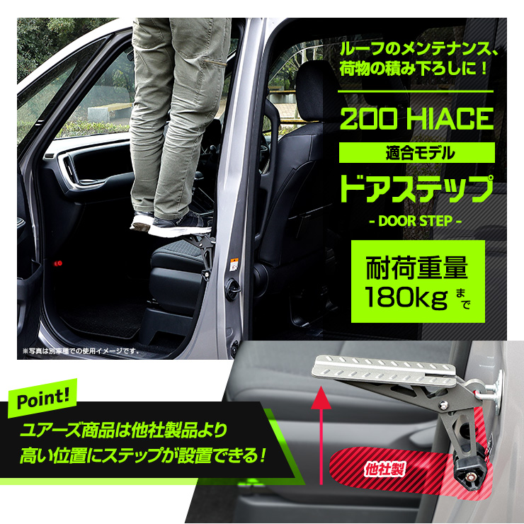 美品ハイエースワイドボディ用バックドア部分のステップ