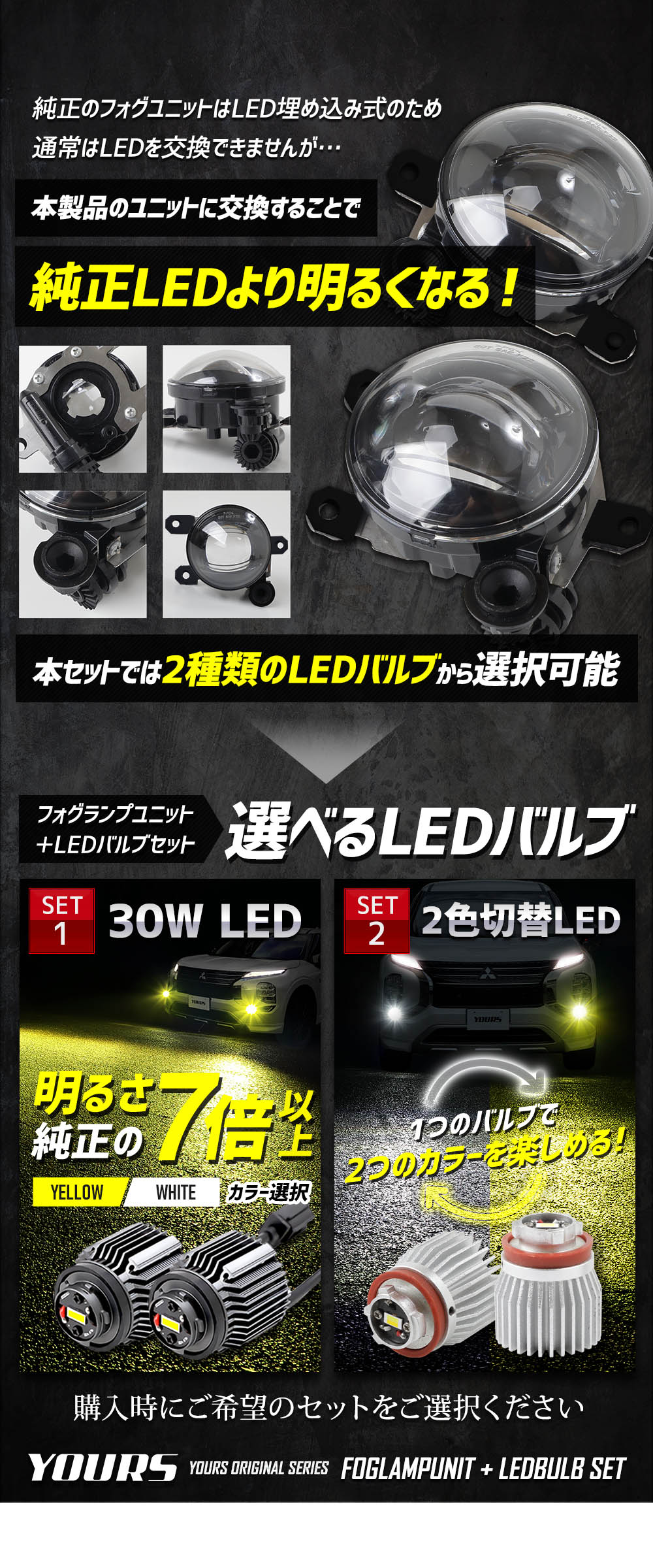 YOURS [一部予約]ニッサン ミツビシ 専用 フォグランプユニット+
