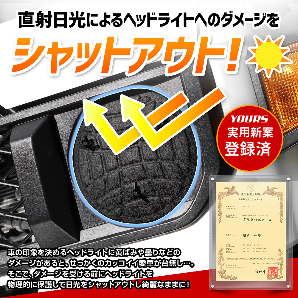 YOURS ランドクルーザー 70 専用 ヘッドライトサングラス 2枚セット