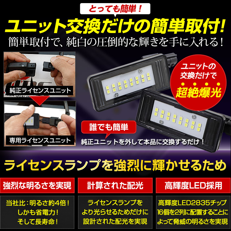 セレナ C27 専用 LED ライセンスランプ ユニット 全グレード ナンバー灯 2個1セット 車検対応 ドレスアップ [8] :  yf801-3544 : カー用品 カスタムパーツ ユアーズ - 通販 - Yahoo!ショッピング