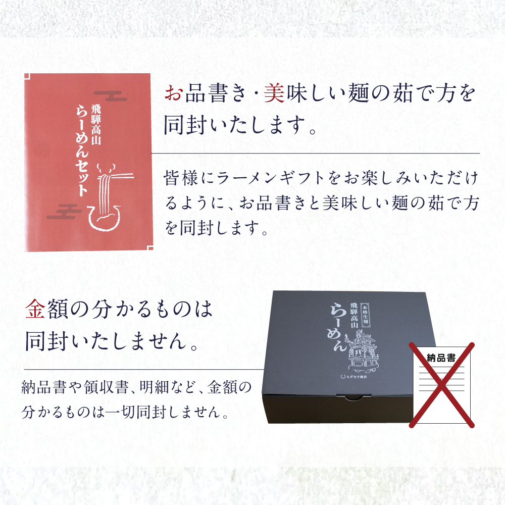 父の日 ラーメン ギフト 2024 早割 生めん 細めん ギフト セット プレゼント 6種 食べ比べ 12人前 ラーメンセット L  高山ラーメン 取り寄せ 高山 お土産｜hidakara｜09