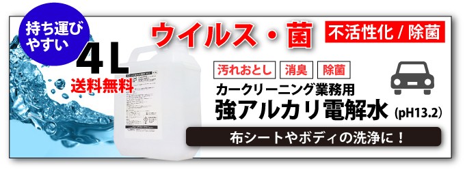 カークリーニング業務用強アルカリ電解水pH13.2_4リットル