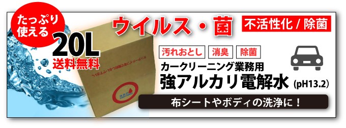 カークリーニング業務用強アルカリ電解水pH13.2_20リットル