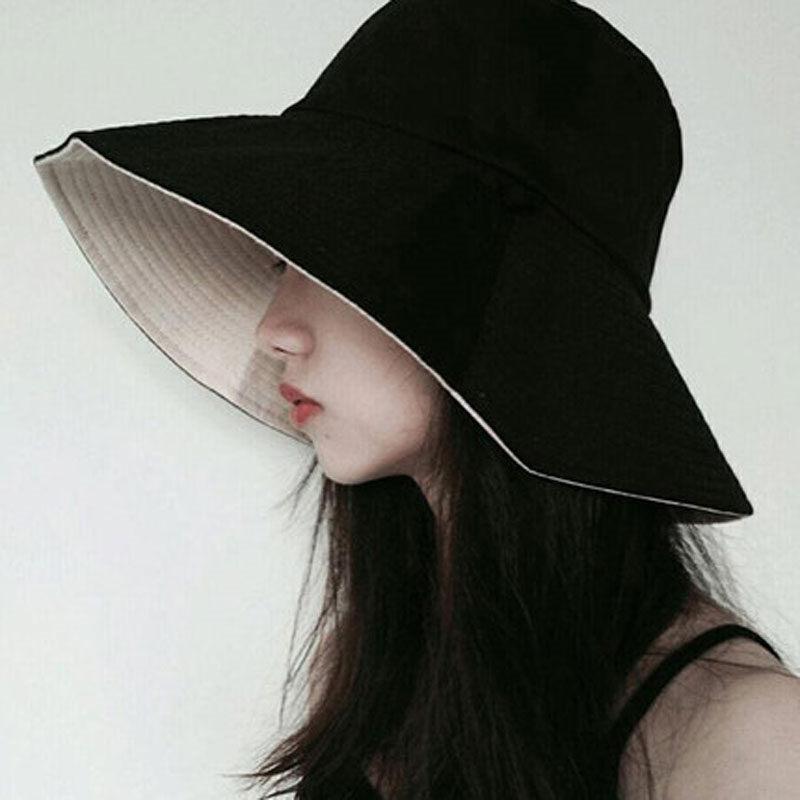 帽子 つば広帽子 レディース 両面使用可能 大きいサイズ 紫外線対策 完全遮光 UVカット つば広 折りたたみ 飛ばない アウトドア 春 夏｜hideya｜02