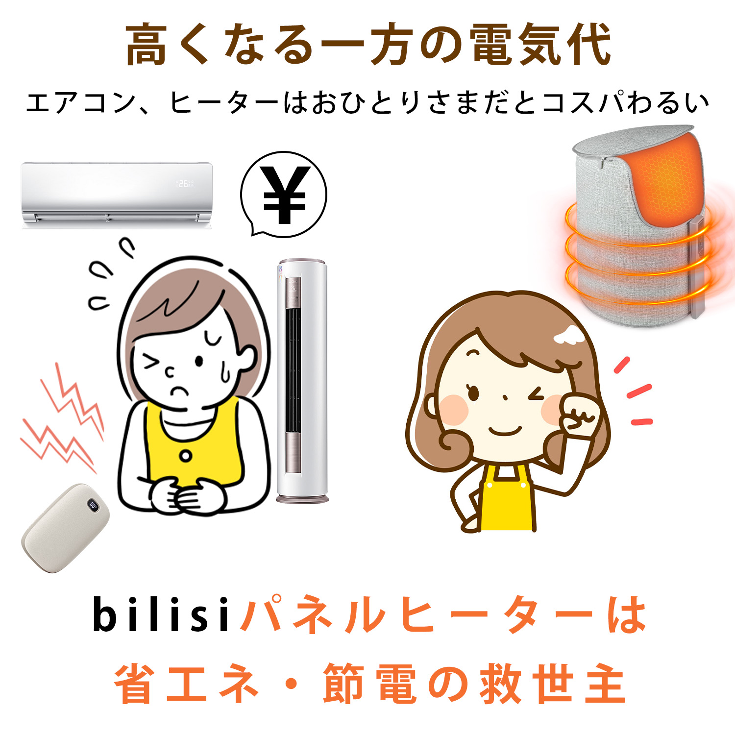 パネルヒーター 遠赤外線 デスクヒーター 速暖 6段階温度調節 足元