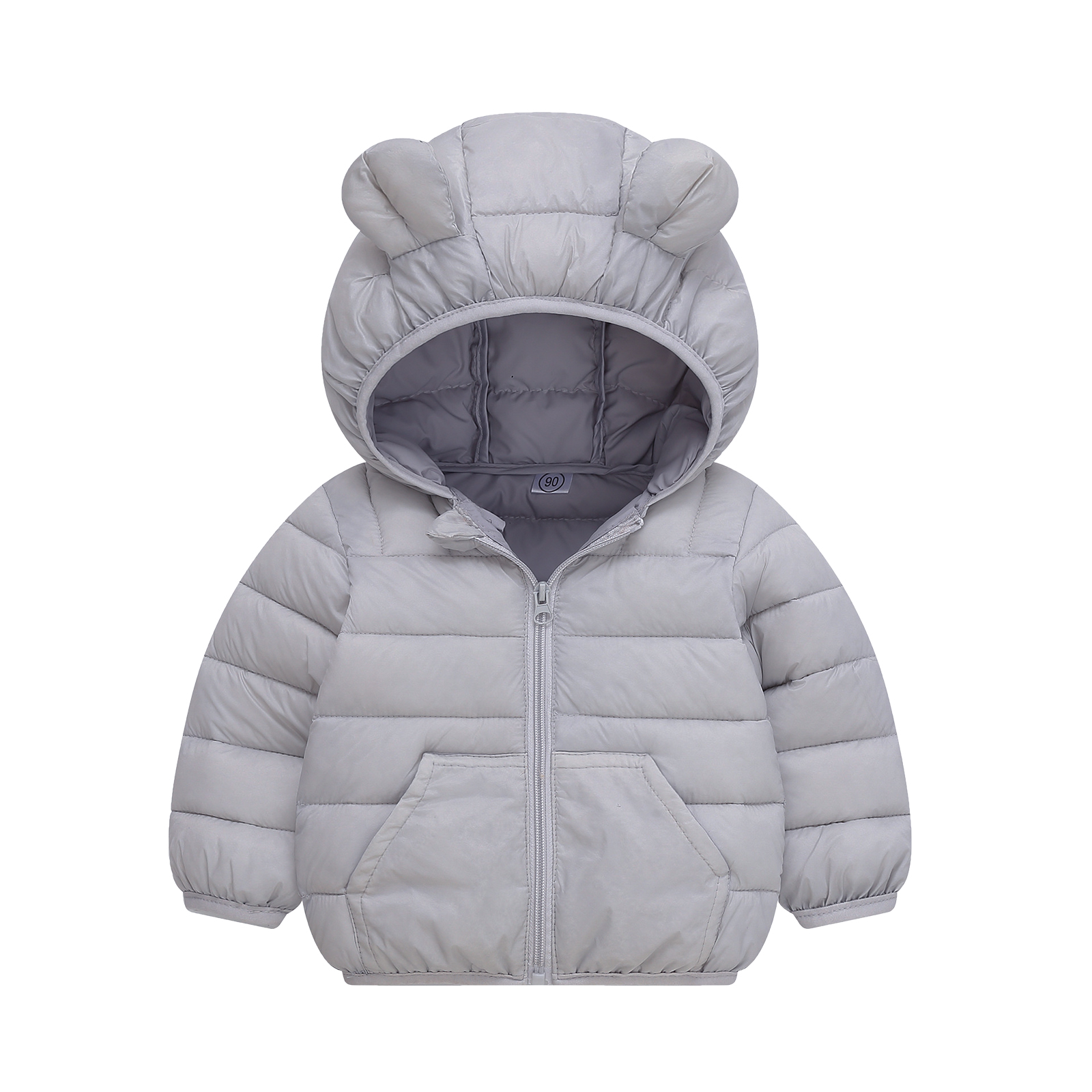 ベビー アウター ダウン キッズ 子供 赤ちゃん 冬服 防寒着 80 90 100 110 ジャケット コート 中綿 くま耳フード付き 女の子 男の子 秋 冬 暖かい 防寒 防寒対策 | ブランド登録なし | 01