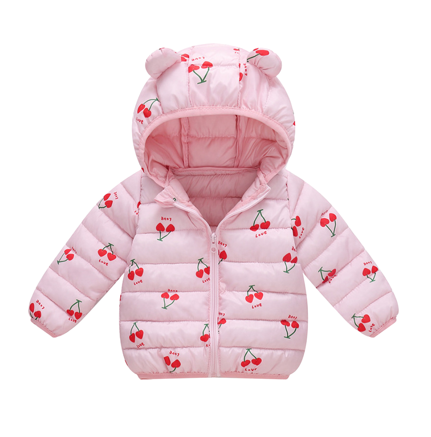 ベビー アウター ダウン キッズ 子供 赤ちゃん 冬服 防寒着 80 90 100 110 ジャケット コート 中綿 くま耳フード付き 女の子 男の子 秋 冬 暖かい 防寒 防寒対策 | ブランド登録なし | 09