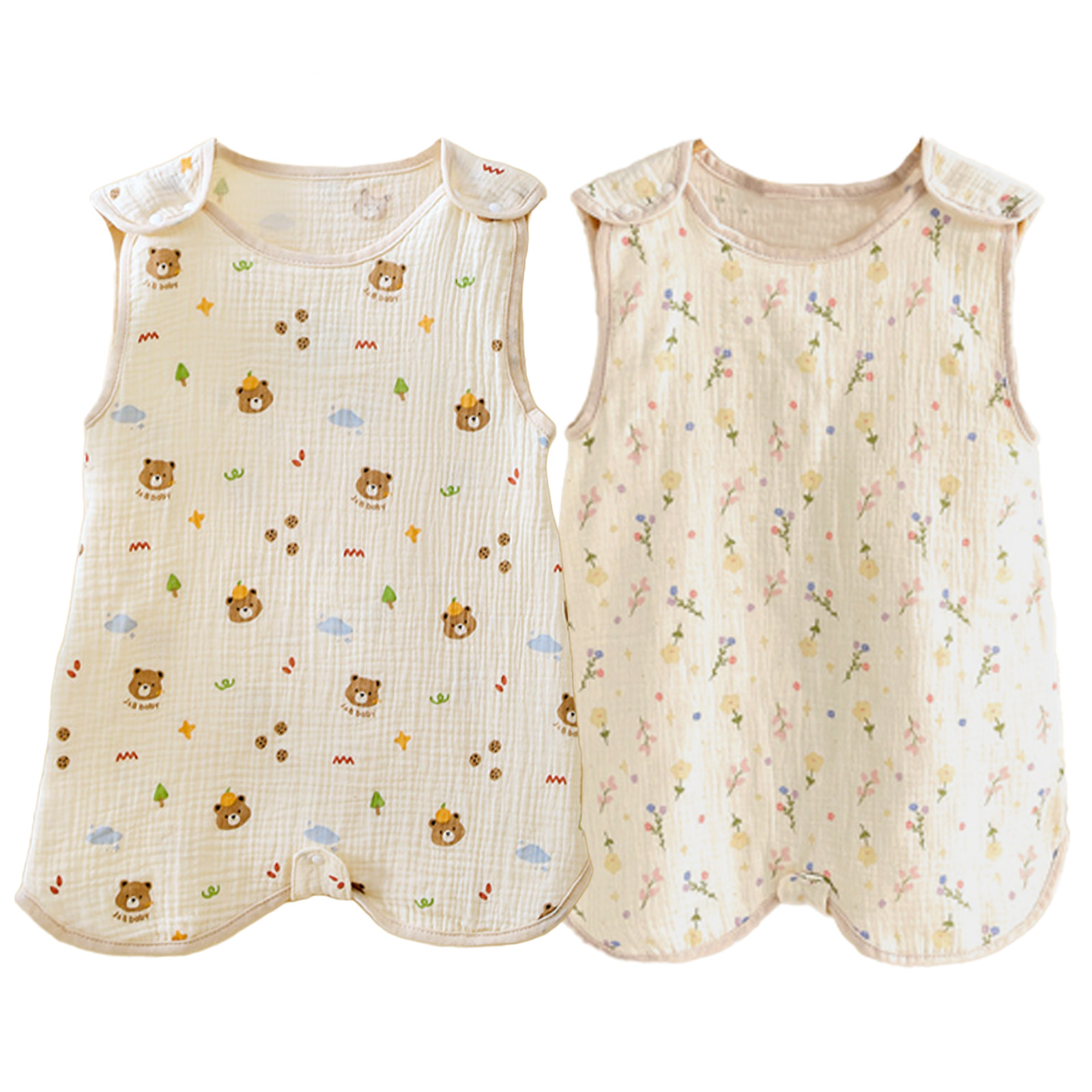 スリーパー 夏 赤ちゃん キッズ ガーゼ 4重 夏用 ガーゼスリーパー ベビースリーパー 夏用スリーパー 新生児 春 4重ガーゼ 子供  2重ガーゼ 暑さ対策 | ブランド登録なし | 24