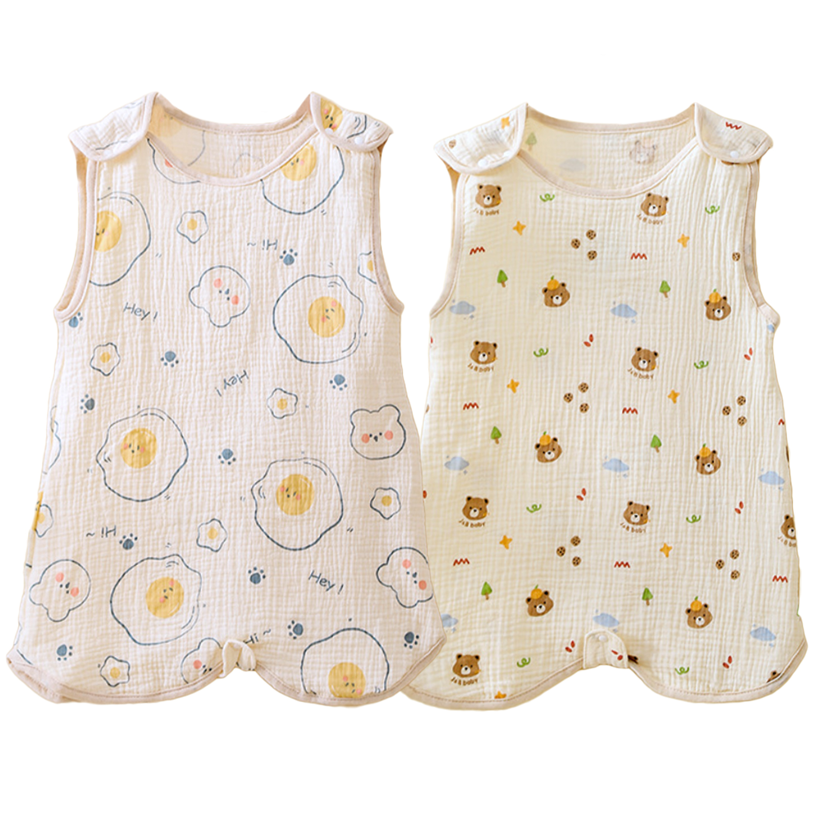 スリーパー 夏 赤ちゃん キッズ ガーゼ 4重 夏用 ガーゼスリーパー ベビースリーパー 夏用スリーパー 新生児 春 4重ガーゼ 子供  2重ガーゼ 暑さ対策 | ブランド登録なし | 17