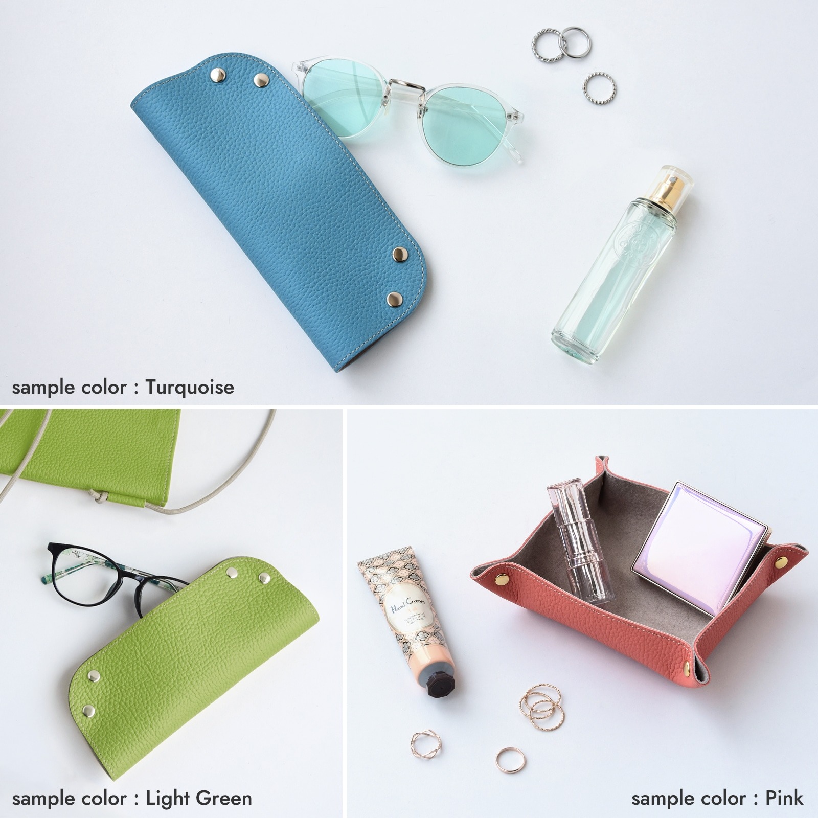 メガネケース スリム マルチトレイ レザートレイ 本革 シュリンク