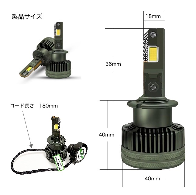 グランドプロフィア D2S D2R形状対応 LED ヘッドライト バルブ 大型