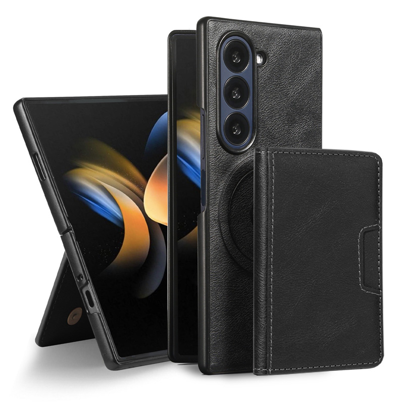 ★在庫処分 QLTYPRI Samsung Galaxy カバー - ブラック Galaxy Z Flip7 ケース マグネット Magsafe対応 カード収納 Fold7 SC