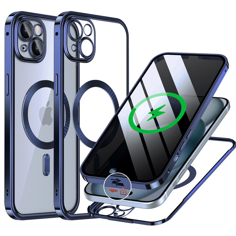 画面覗き見防止 上部バンパーロック Magsafe対応 一体型 iPhone15