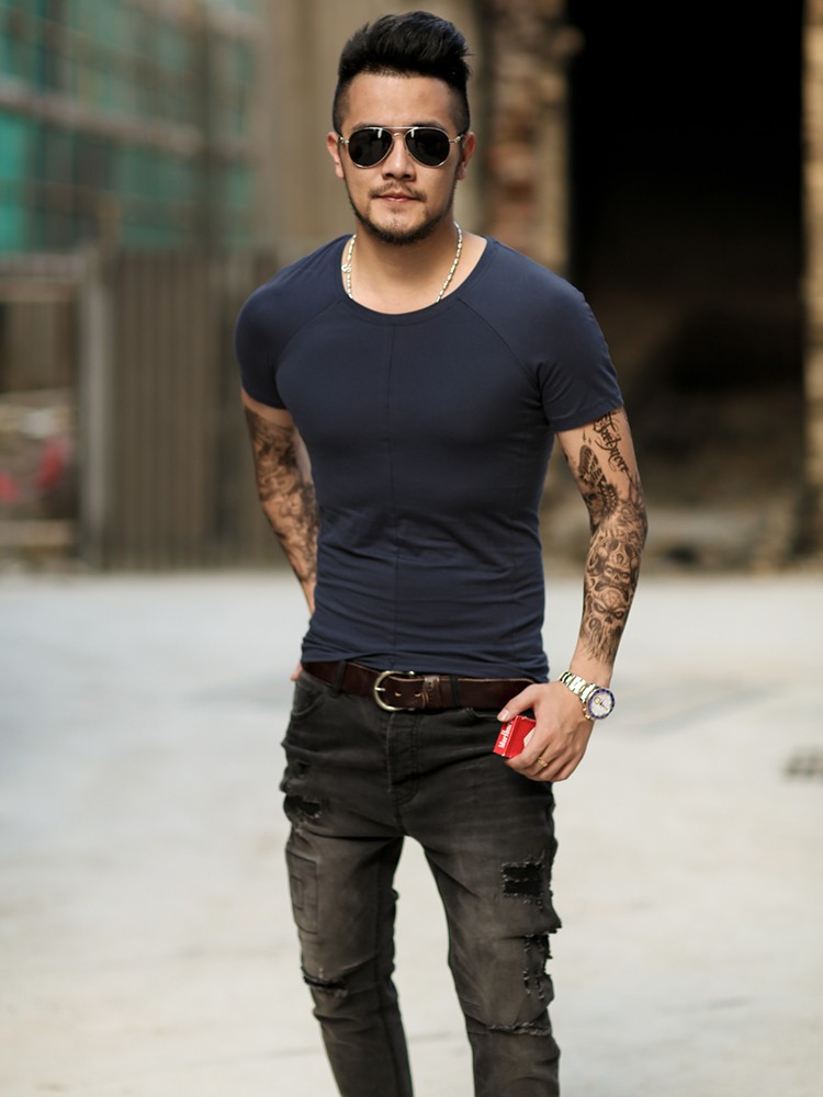 市場 メンズ 半袖 サマー タイト Tシャツ トップス メンズファッション