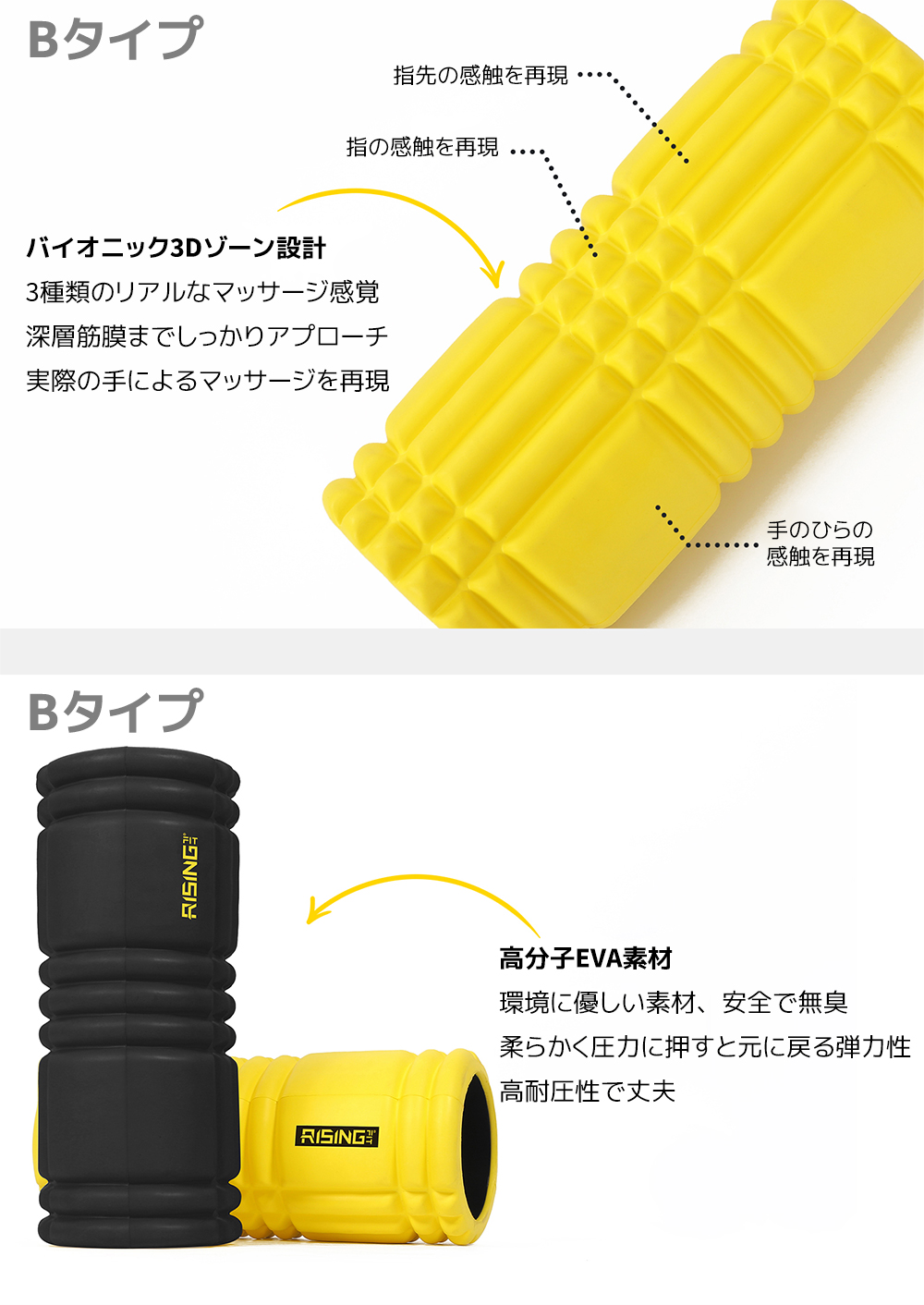 2025年新作 RISING-FIT フォームローラー ストレッチローラー 筋膜