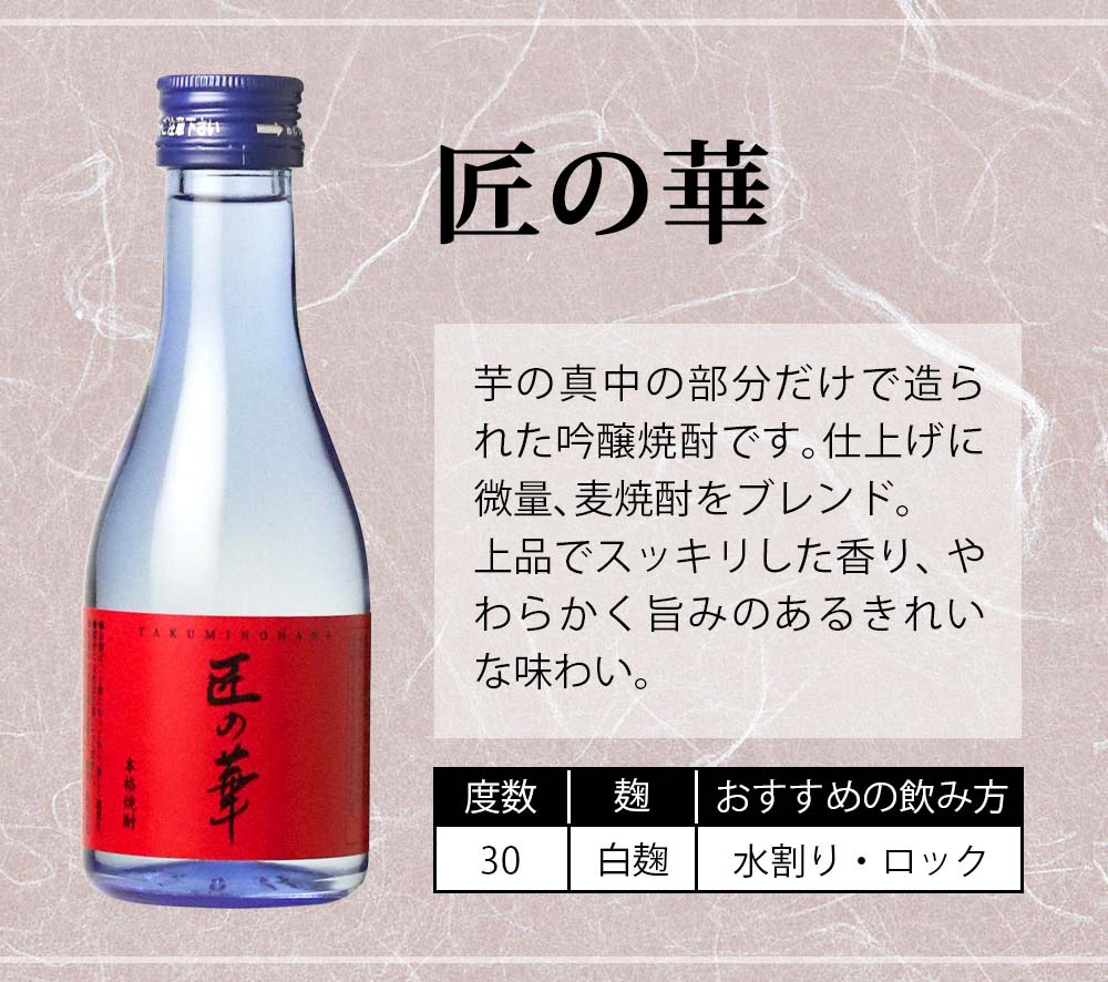 送料無料 ※一部地域送料500円 白露酒造 飲み比べ ミニボトル セット 180ml × 6銘柄 麻友子 岩いずみ 匠の華 芋焼酎 焼酎セット お酒  プレゼント ギフト