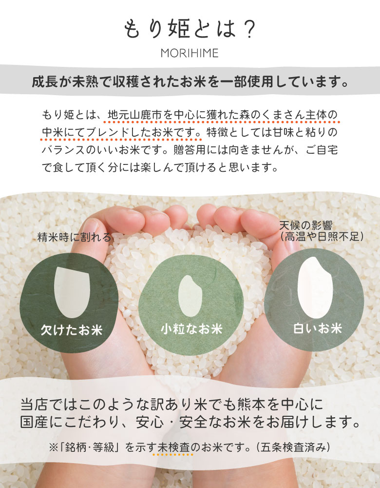 米 お米 10kg 送料無 もり姫 九州産 令和6年産米使用 白米10kg