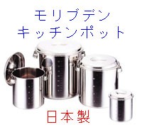 弁慶 18-8ステンレス 角型目盛付キッチンポット 30型 手付 日本製