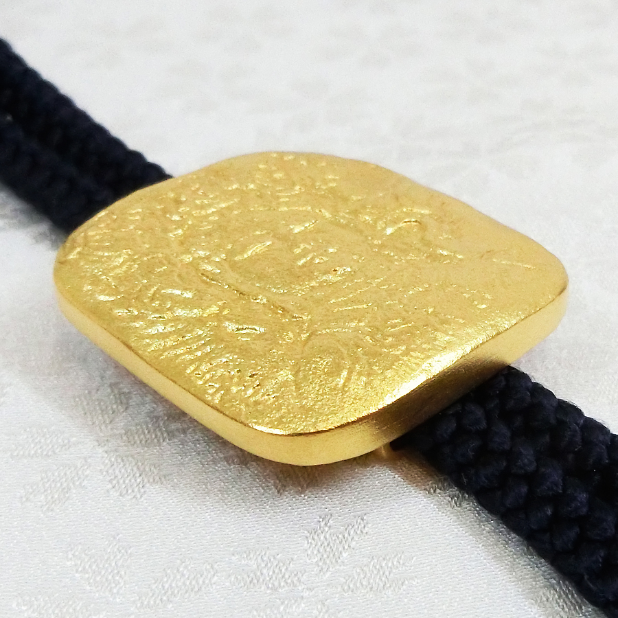 大慈無辺｜ループタイ 純金製 造幣局ホールマーク刻印品｜北村西望