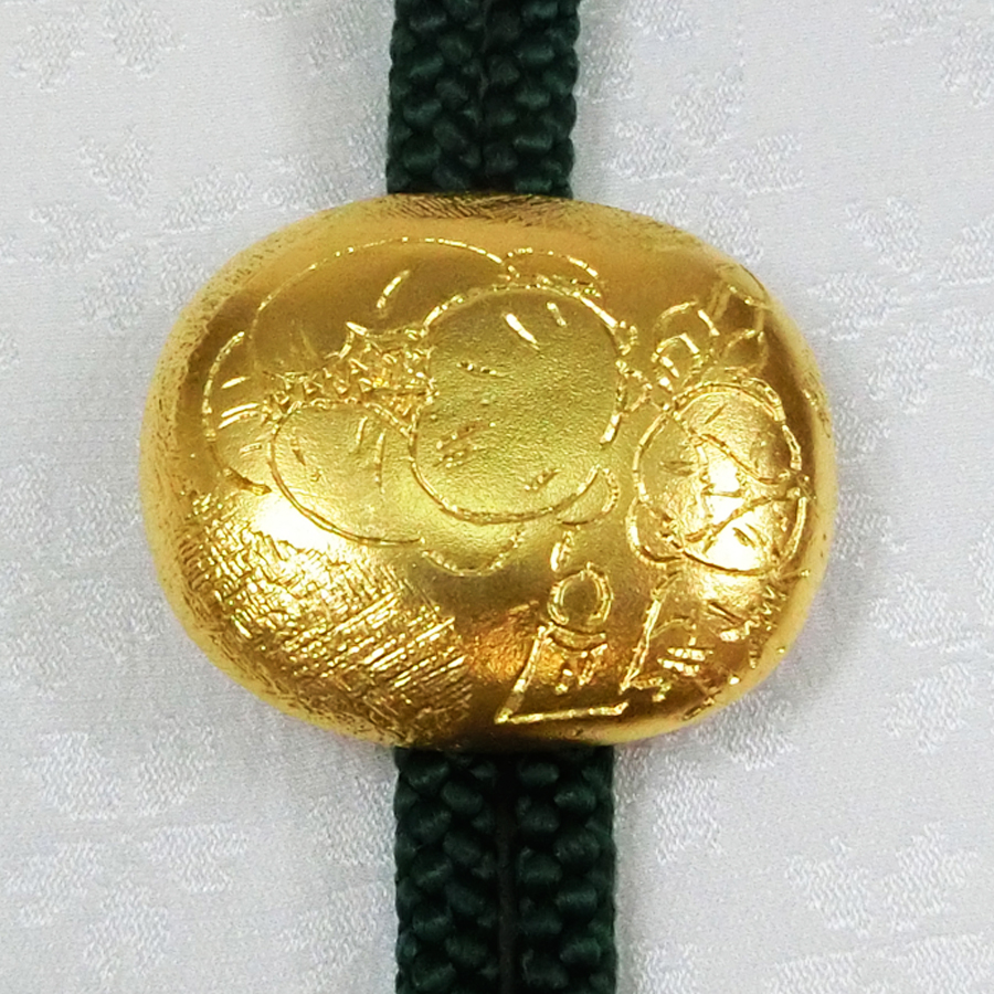 茶の花｜ループタイ 純金製 造幣局ホールマーク刻印品｜帖佐美行：原型
