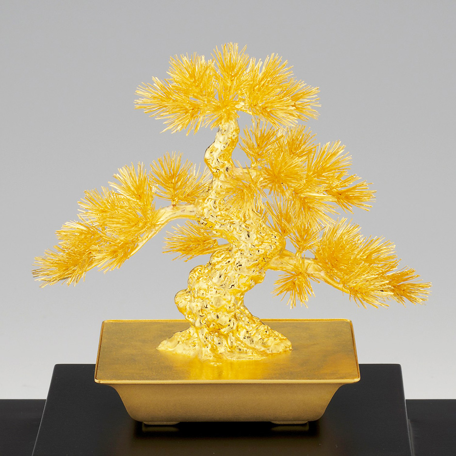 盆栽 松 7号｜純金製ガラスケース : HIKARI GALLERYヤフー店