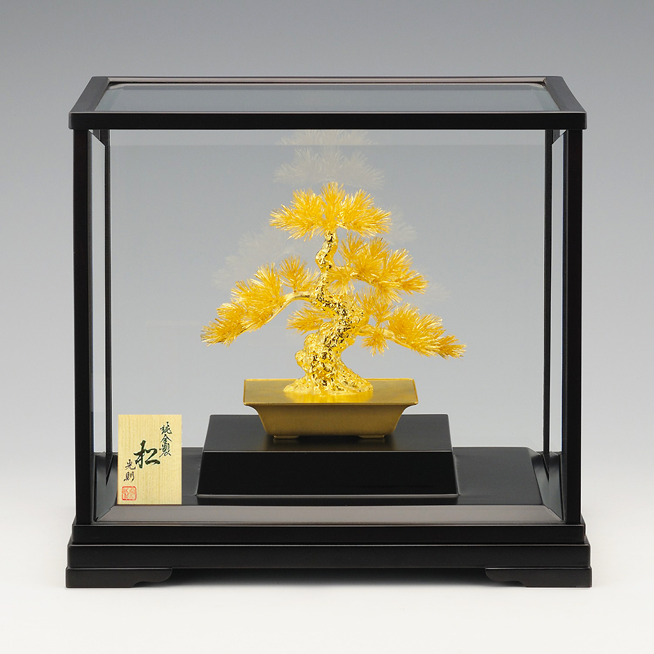盆栽 松 7号｜純金製ガラスケース : HIKARI GALLERYヤフー店