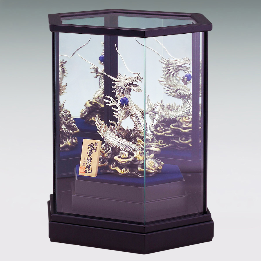 昇り龍さま専用出品 辰 瑞雲昇龍 高さ14cm Mサイズ｜置物 銀製・金メッキ仕上げ : HIKARI