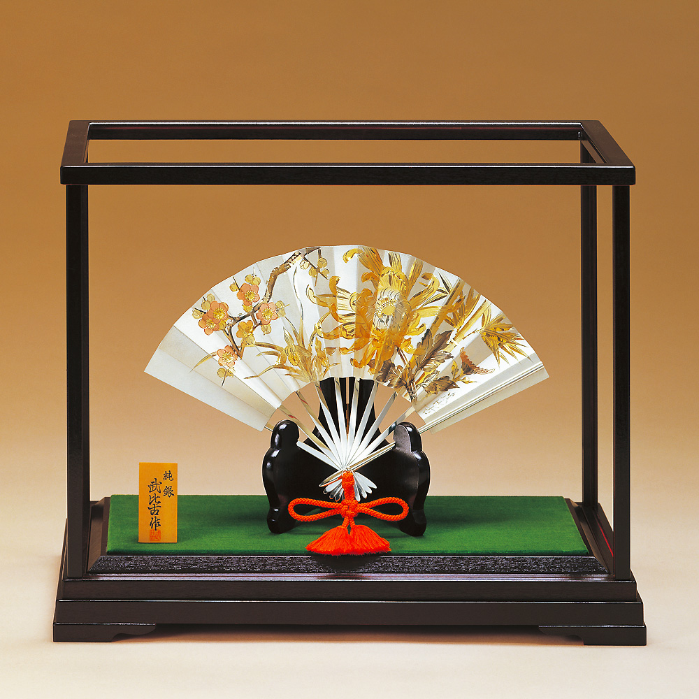 扇 四君子 5.5号｜純銀製ガラスケース : HIKARI GALLERYヤフー店