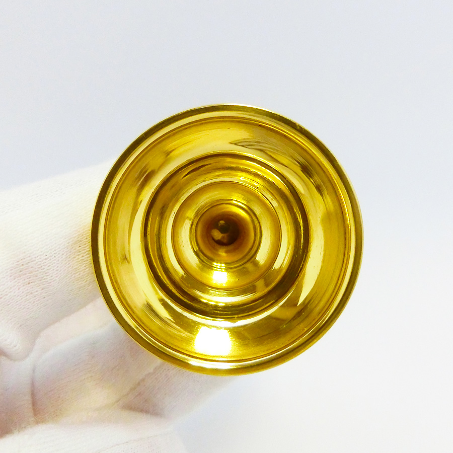 ブランデーグラス 鎚目模様 高さ7.7cm 軽量型｜純金製酒器 造幣局刻印