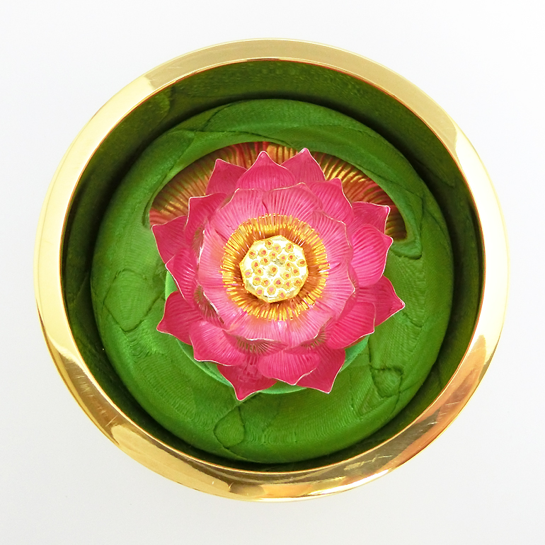 美品✨光則 純銀製仏花　蓮飾り（ピンク）1.7号　仏具　おりん　純金仕立て 05-40-330.jpg