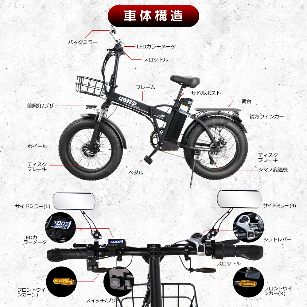 公道走行可能 フル電動自転車 20インチ eバイク 電動バイク ファットバイク 電動 折りたたみ電動自転車 20インチ モペット 電動自転車 電気自転車  免許必要 : 1-20inch-ebike-4815-hkc : ライティング商店 - 通販 - Yahoo!ショッピング