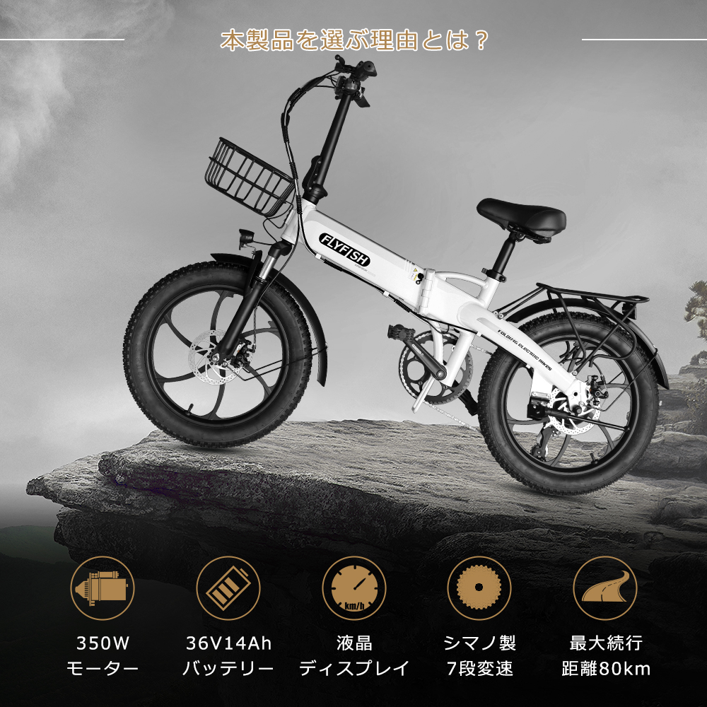 FLYFISH 電動自転車 電動アシスト自転車 20インチ 型式認定アシスト自転車 公道走行可 電動折りたたみ自転車 折り畳み自転車 電動  アシスト自転車 E-Bike