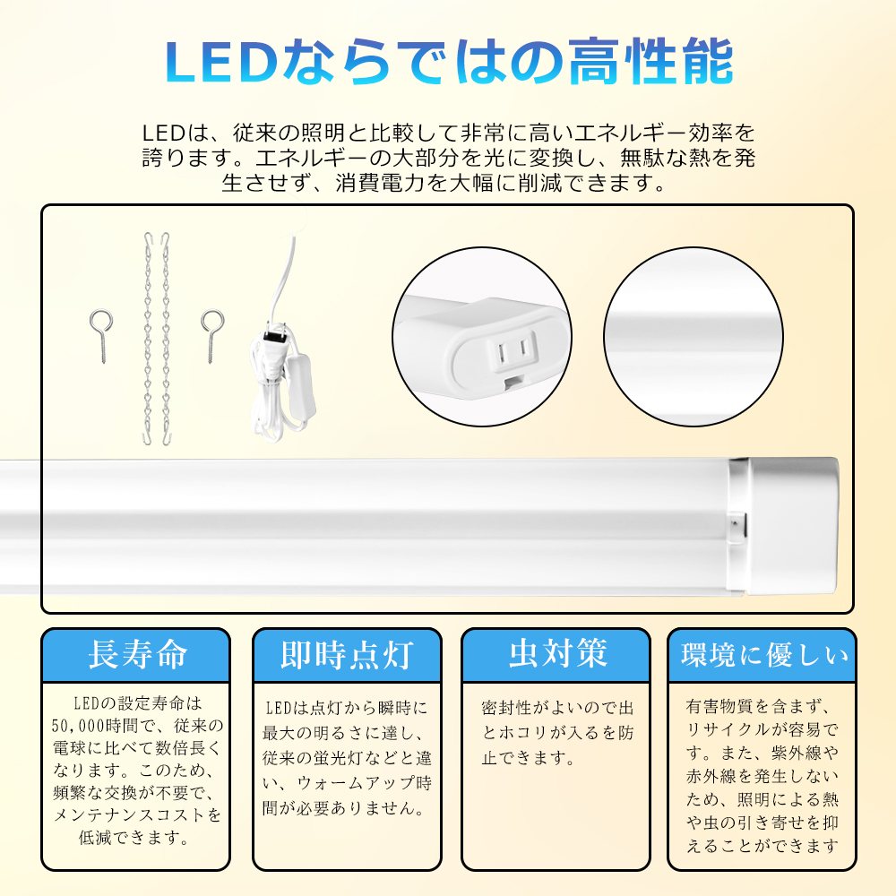NEC 2灯式蛍光灯　4セットまとめて 4台セット LED蛍光灯 ACプラグ付 スイッチ付 器具一体型 2灯式 調光調