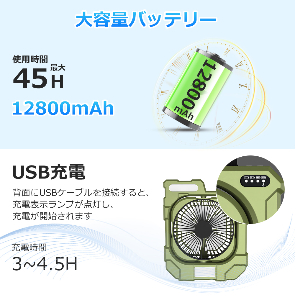 6台セット】卓上扇風機 USB 静音 自動首振り DCモーター タイマー 小型