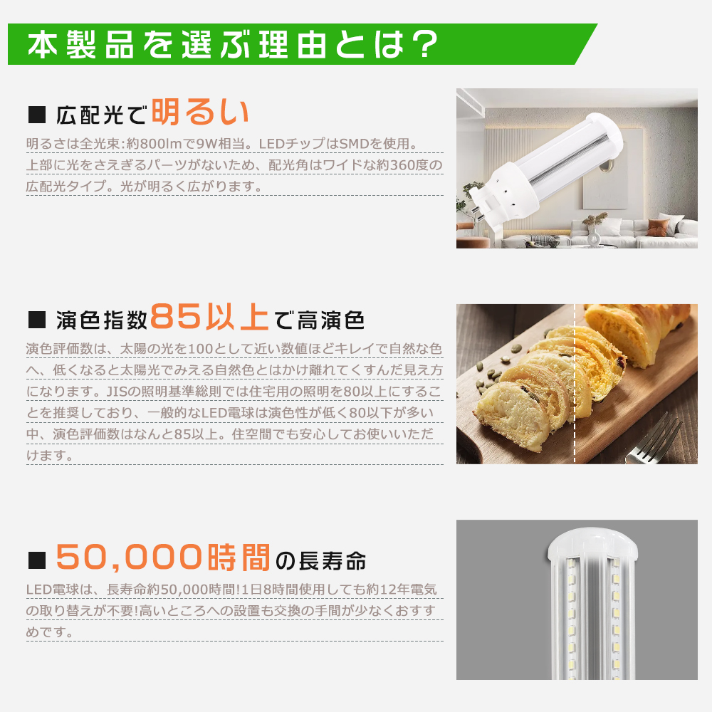 LEDコンパクト蛍光灯 FDL9 FDL9EX FDL9EX-N FDL9EXN 9形 FDL9形代替用