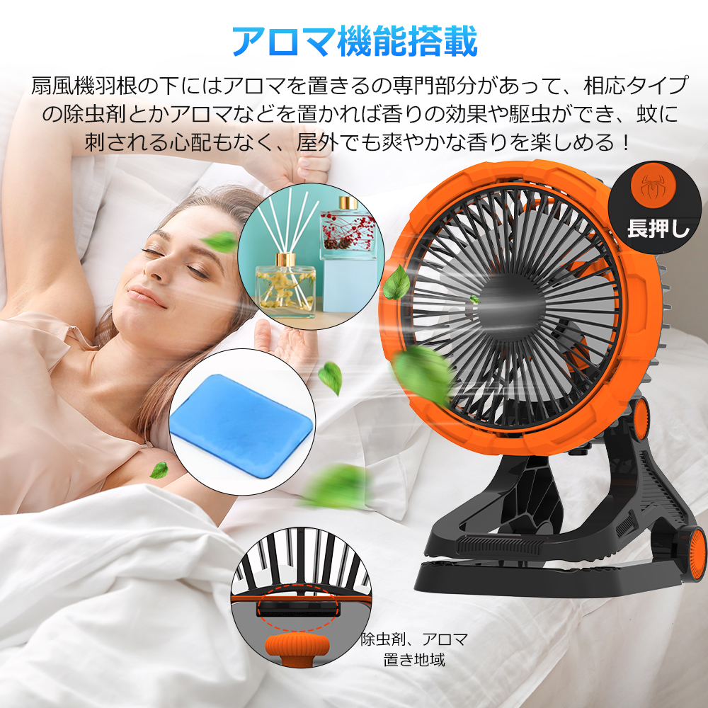 おすすめネット 扇風機 クリップ 卓上扇風機 首振り 静音 20000mAh 充電式 USB 扇風機・サーキュレーター