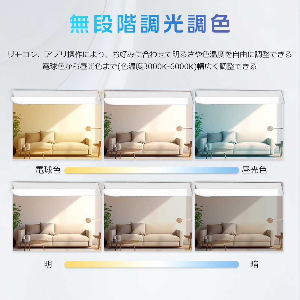 ledベースライト 逆富士 40w型2灯相当 リモコン付き 125cm 高