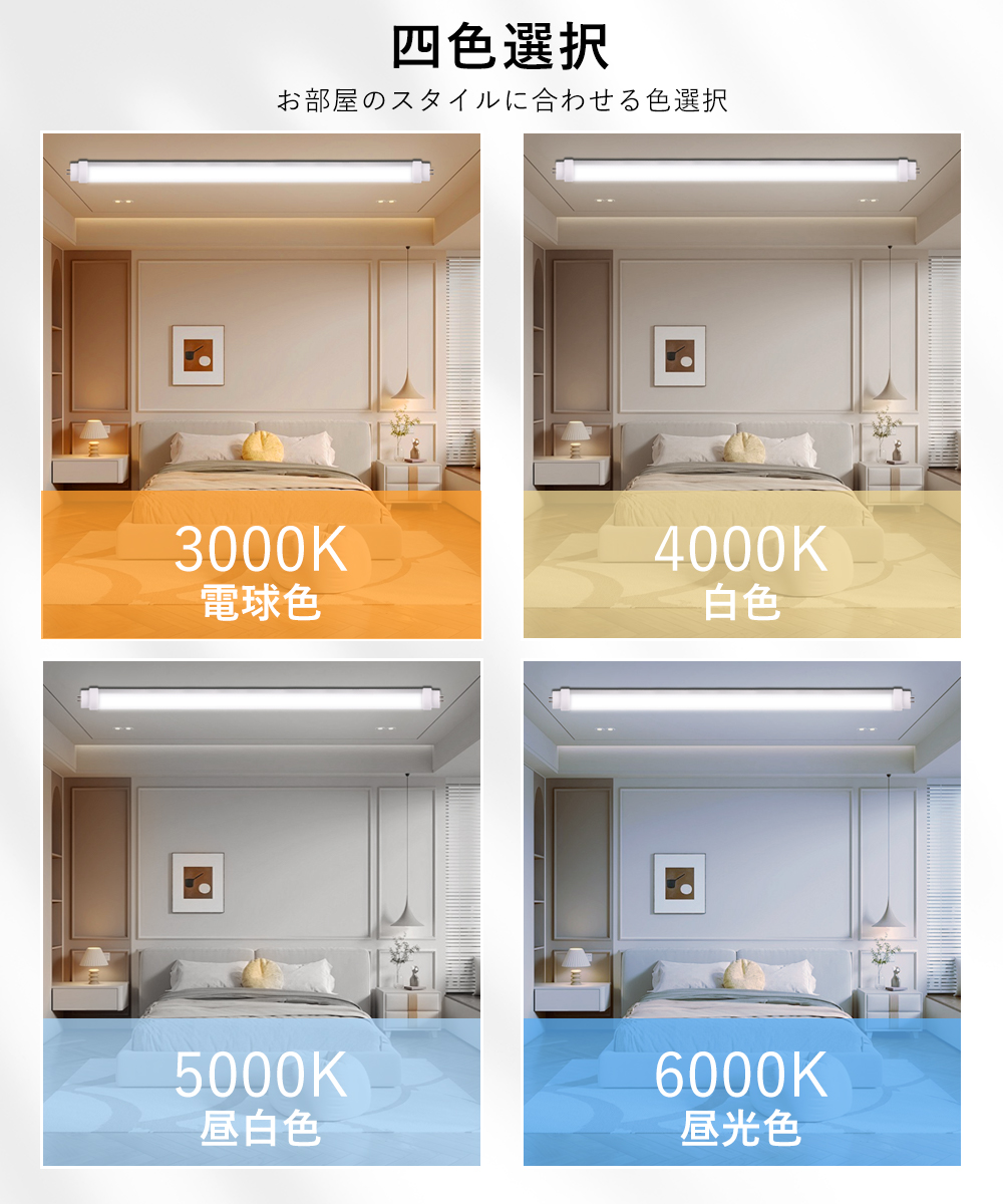 4本セット】 LED蛍光灯 20W形 直管型 58cm 電球色 白色 昼白色 昼光色