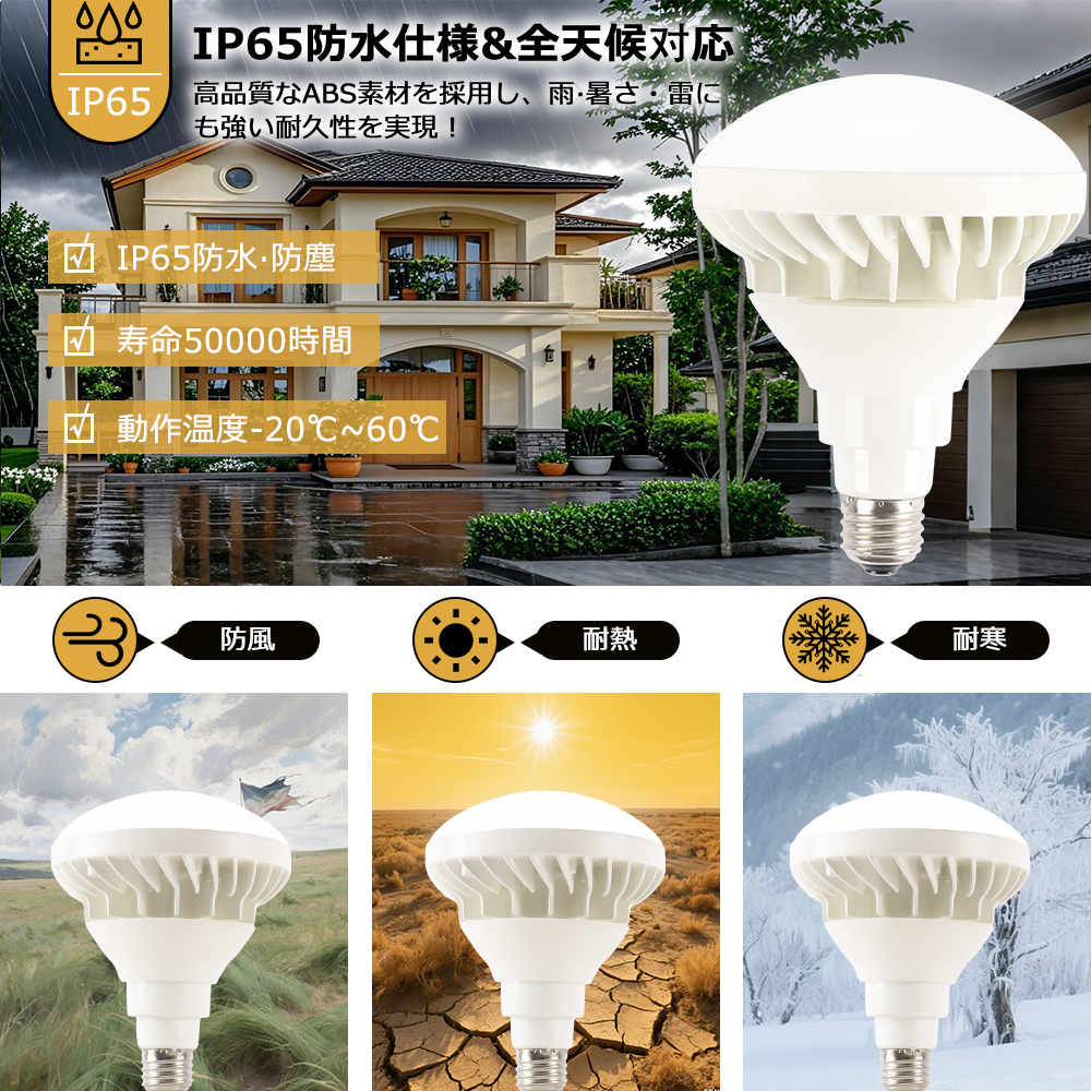 虹光 8cm×5m 240cm/loop 大月亮 50個セット LEDバラストレス水銀灯 25W 300W形相当 高輝度5000LM