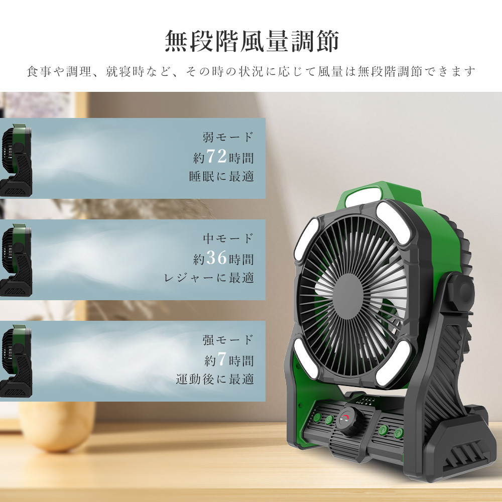 2025最新モデル】キャンプ 扇風機 アウトドア扇風機 コードレス 卓上